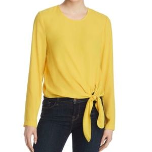 Marled Reunited Clothing Yellow Tie-Front Blouse